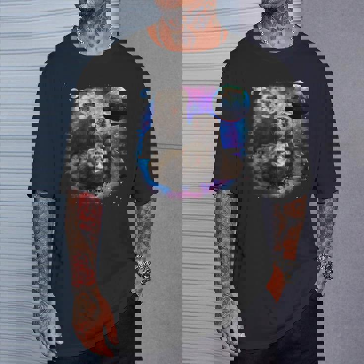 銀河系の面白いフェレット フェレット 長袖tシャツ Tシャツ 彼への贈り物