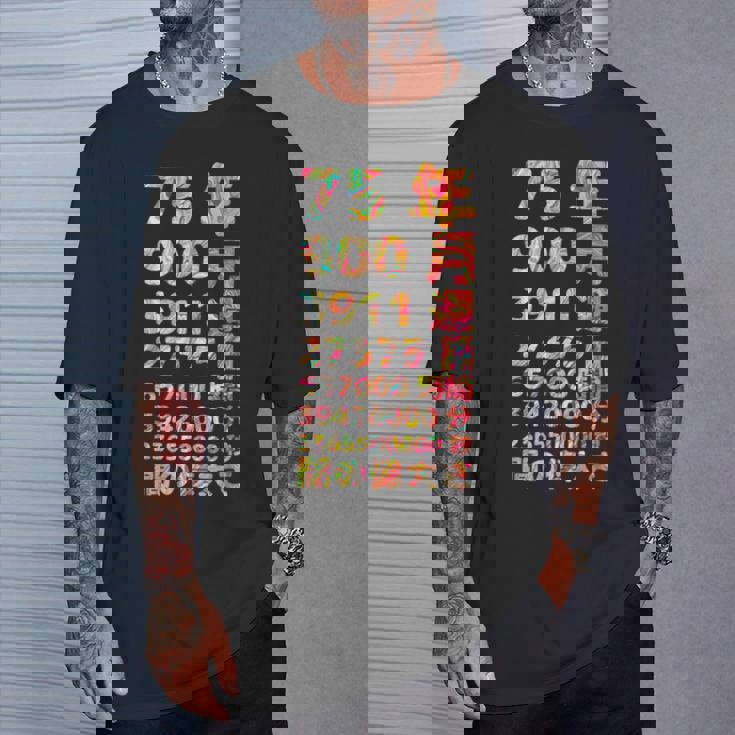 面白い75歳の誕生日の古いメーター 面白い75歳のギフト 女性 男性 面白い電卓 75歳の誕生日のギフト Tシャツ 彼への贈り物