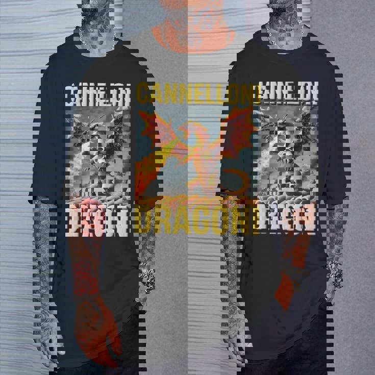 面白いai生成パスタドラゴン ブレイン カネローニ ドラゴニ Tシャツ 彼への贈り物