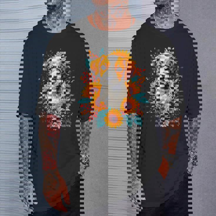 面白いtシャツ ジャックラッセルテリア ひまわり イヌ メンズ グッズ かわいい おもしろ 面白い 服 ネタ Tシャツ 彼への贈り物