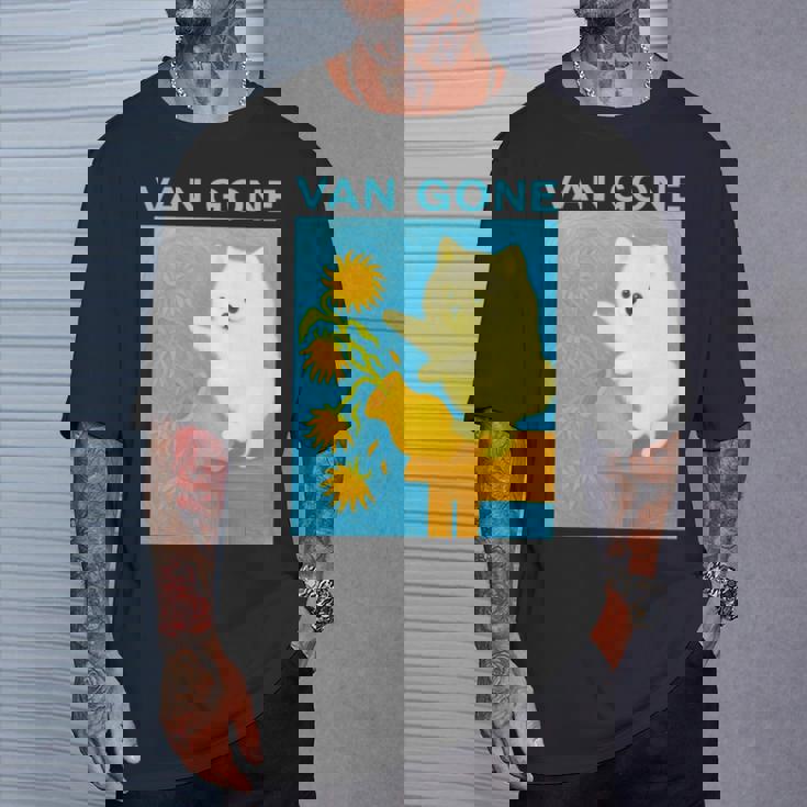 面白いtシャツ ポメラニアン ゴッホ イヌ メンズ 犬好き グッズ かわいい おもしろ 面白い 服 ネタ 長袖tシャツ Tシャツ 彼への贈り物