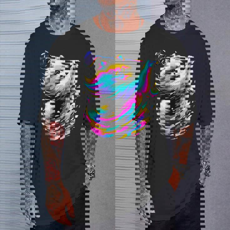 面白いtシャツ ポメラニアン ゴルフ イヌ メンズ 犬好き グッズ かわいい おもしろ 面白い 服 ネタ Tシャツ 彼への贈り物