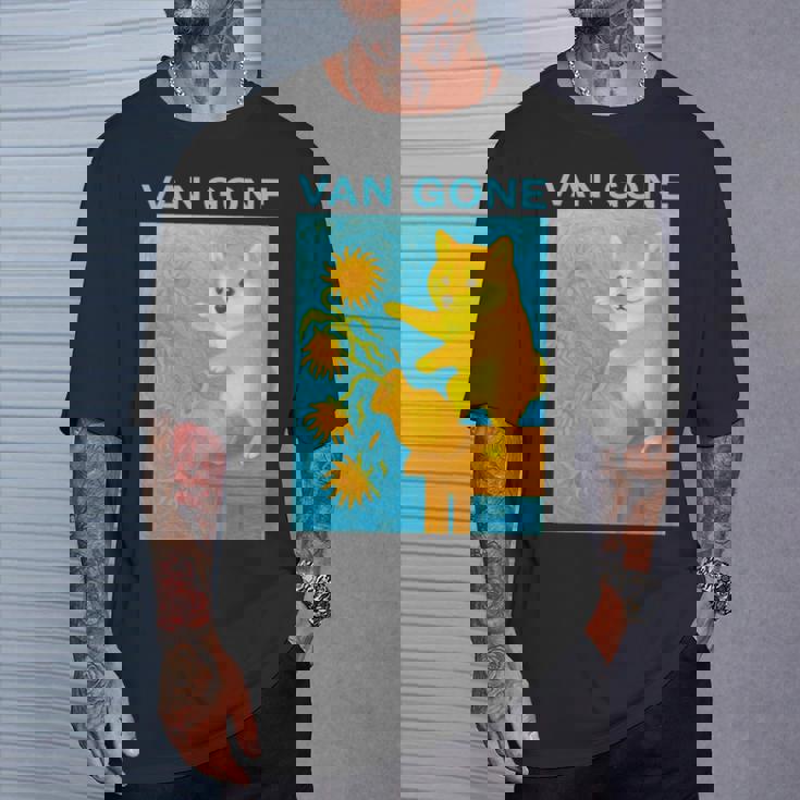 面白いtシャツ 柴犬 ゴッホ イヌ わんこ メンズ 犬好き グッズ かわいい おもしろ 面白い 服 ネタ 長袖tシャツ Tシャツ 彼への贈り物