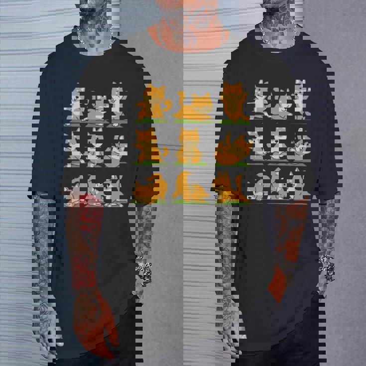 面白いtシャツ 柴犬 ヨガ イヌ わんこ メンズ 犬好き グッズ かわいい おもしろ 面白い 服 ネタ 長袖tシャツ Tシャツ 彼への贈り物