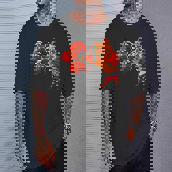 面白いtシャツ 猫 ネコ ボクシング メンズ 猫好き グッズ おもしろ 面白い 服 ネタ にゃんこ 猫の下僕 Tシャツ 彼への贈り物