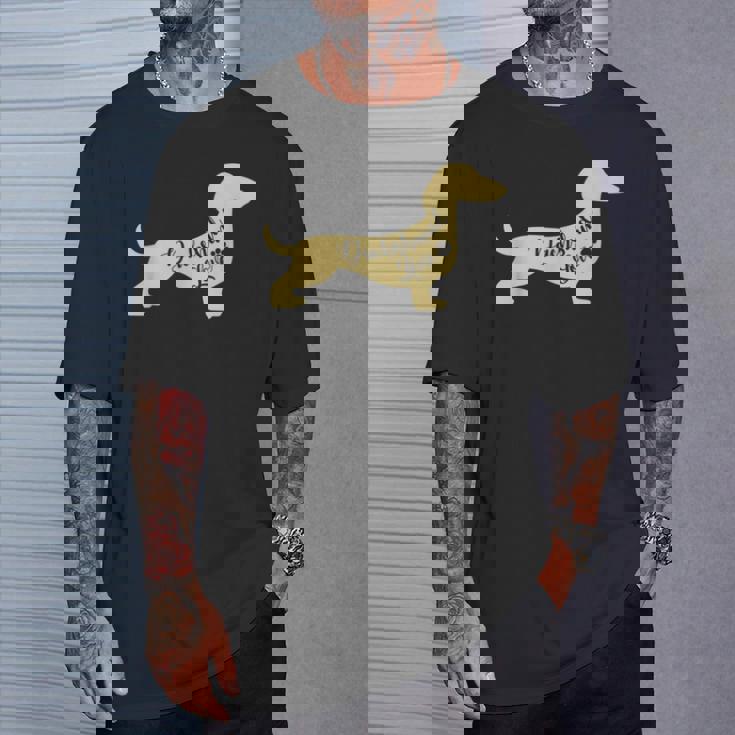 面白いダックスフント犬のデザイン ペット愛好家の足 Tシャツ 彼への贈り物