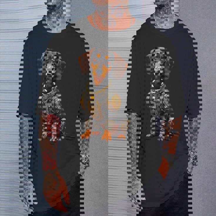 面白い犬ロボット技術サイボーグい 犬ロボット動物 Ai Lover Robotic Dog 長袖tシャツ Tシャツ 彼への贈り物