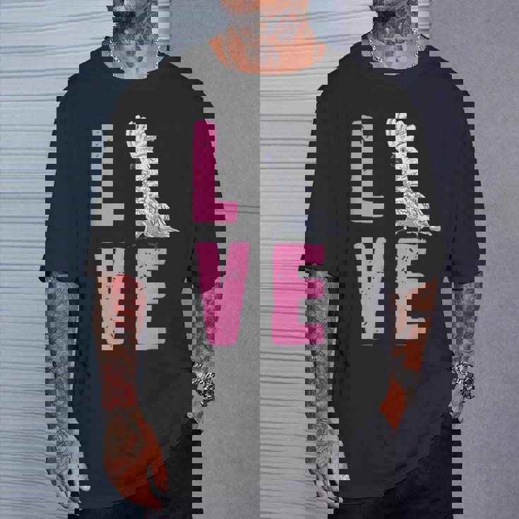 面白い鳥の恋人の贈り物-タイハクオウム Tシャツ 彼への贈り物