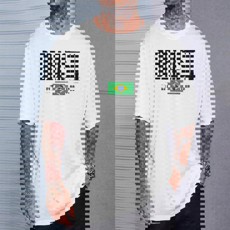 Brasil Est 1500 ブラジル ブラジリアン 国旗 プライド 長袖tシャツ Tシャツ 彼への贈り物