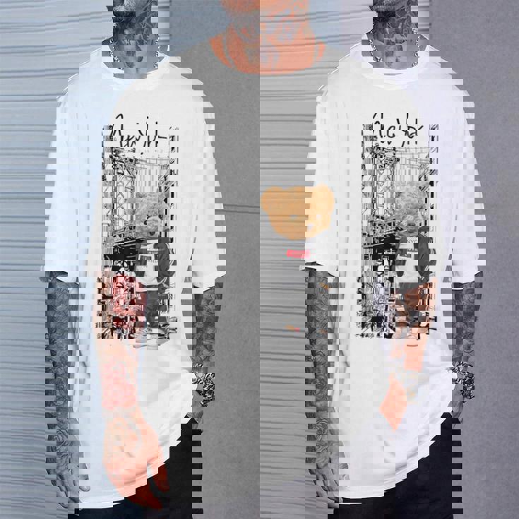 Cool New York City Teddy Bear Illustration Graphic s Tシャツ 彼への贈り物