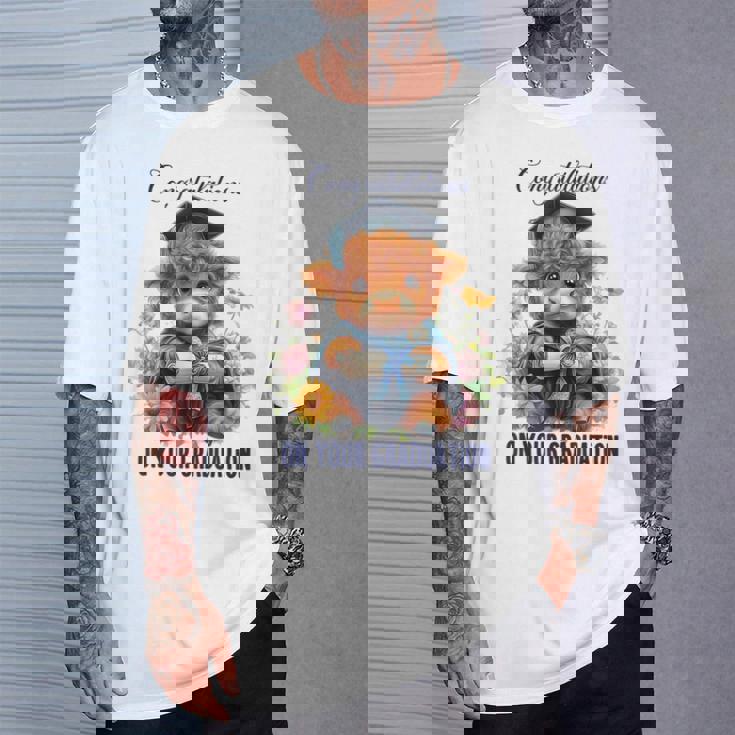 Cute Graduation Highland Cow Holding DiplomaShirt T-Shirt Gifts for Him Cute Graduation Highland Cow Holding DiplomaShirt T-Shirt Gifts for Him