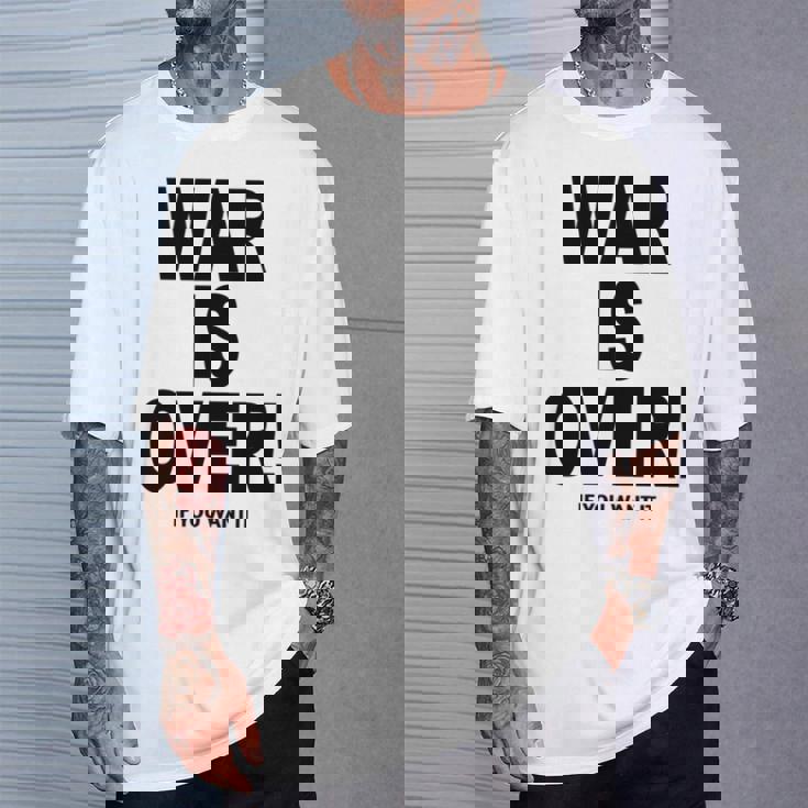 Exclusive War Is Over ご希望の場合限定ブラックプリント 長袖tシャツ Tシャツ 彼への贈り物