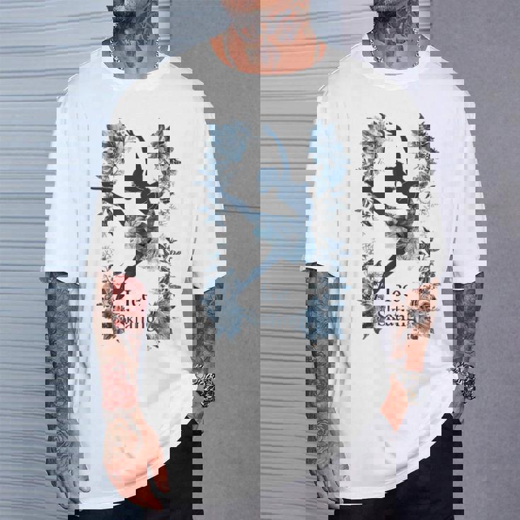 Floral Ice スケーター ダンシング スポーツ フィギュアスケート Tシャツ 彼への贈り物