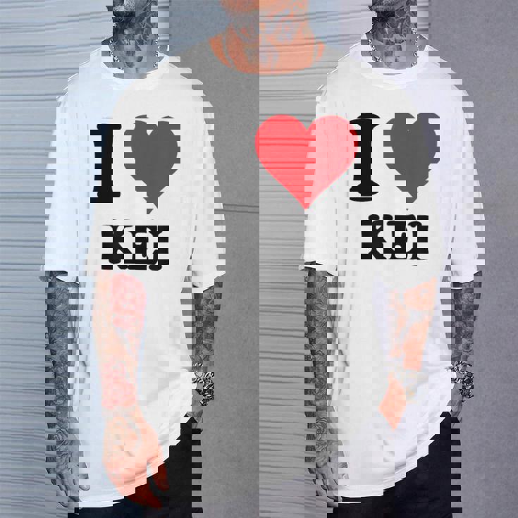I Heart Keiファーストネーム I Love パーソナライズ Tシャツ 彼への贈り物