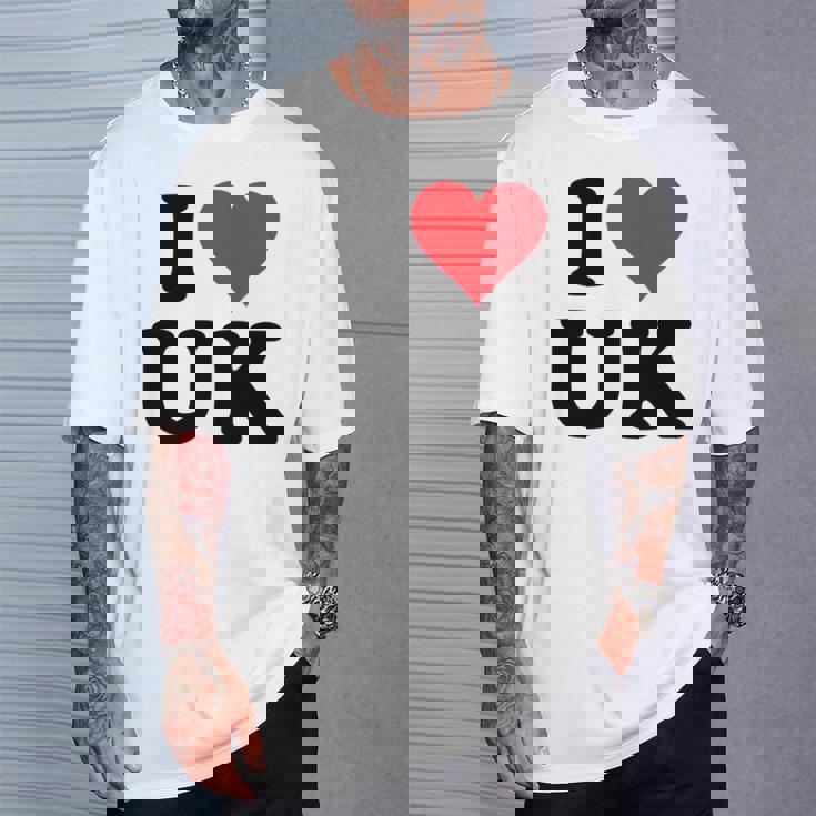 I Heart Uk Initials I Love UK First And Last Name U K 長袖tシャツ Tシャツ 彼への贈り物