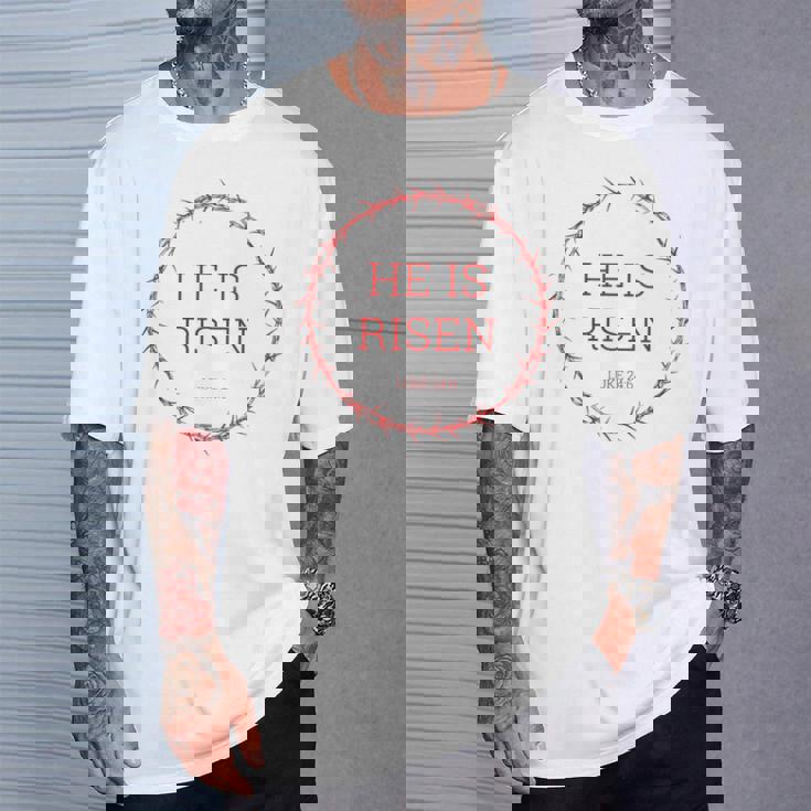 He Is Risen – イエス・キリストの復活イースター聖書の一節 Tシャツ 彼への贈り物