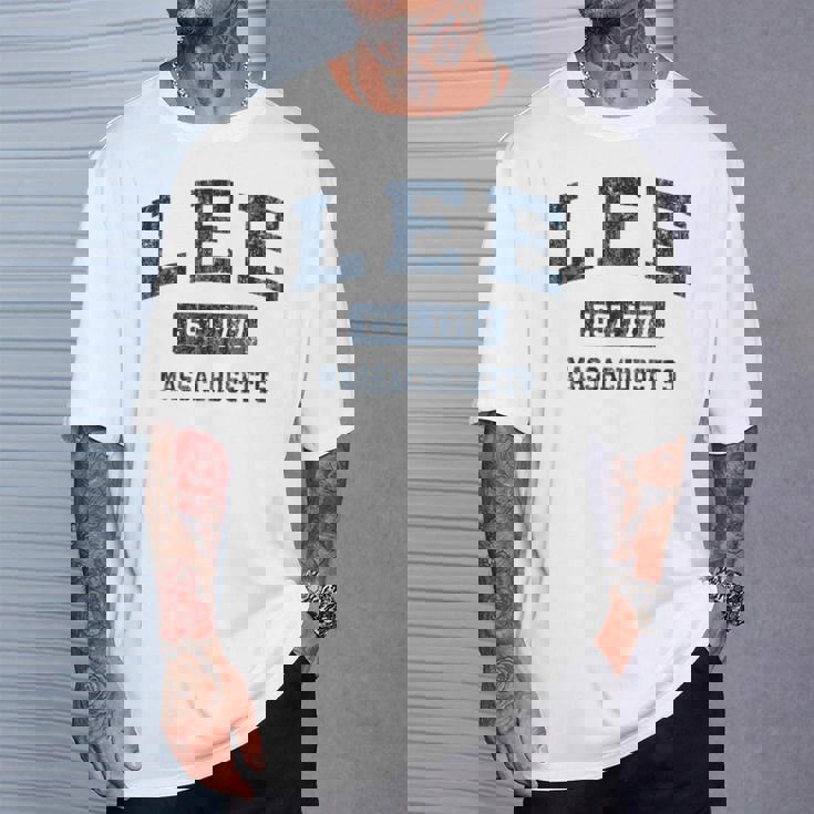 Lee Massachusetts Ma ビンテージスポーツデザイン ネイビー 長袖tシャツ Tシャツ 彼への贈り物