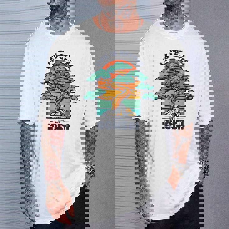 Life Is Better With Bonsai 屋内 盆栽 盆栽ポット 盆栽 Tシャツ 彼への贈り物