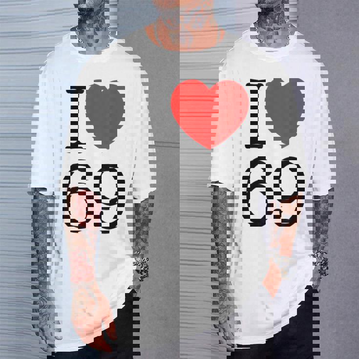 I Love 69 ファニーtシャツ Tシャツ 彼への贈り物