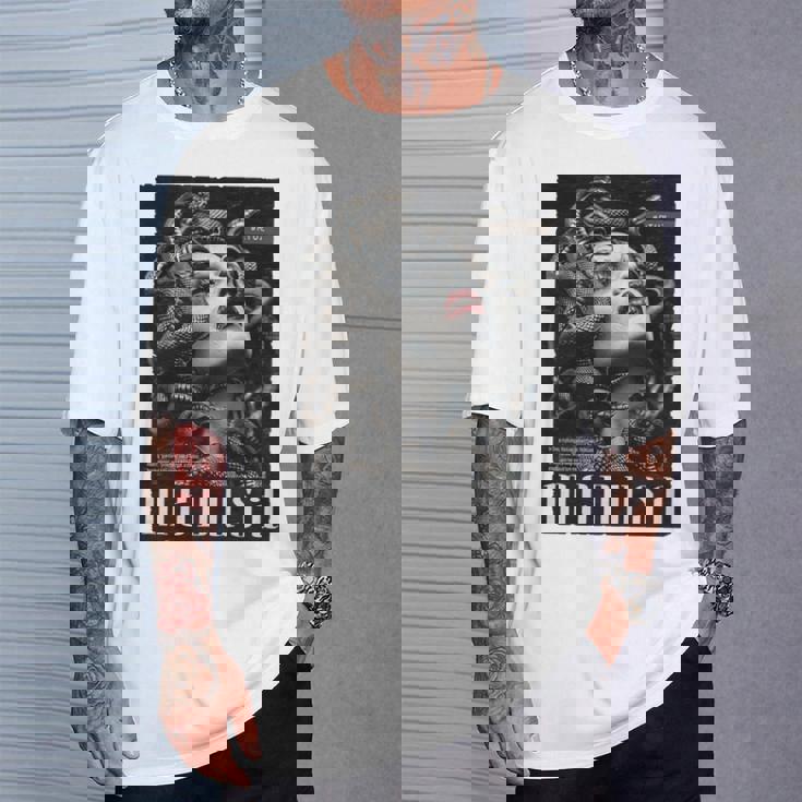 Medusa Backprint 女神の蛇 ギリシャ神話 バックプリント メデューサ 長袖tシャツ Tシャツ 彼への贈り物