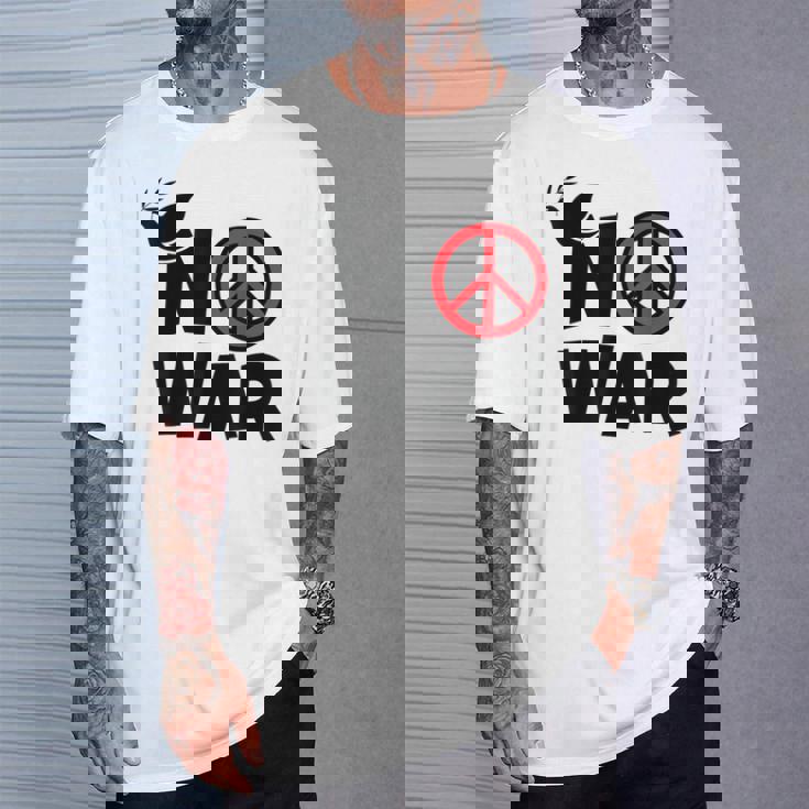 No War 反戦 平和の鳩 Tシャツ 彼への贈り物