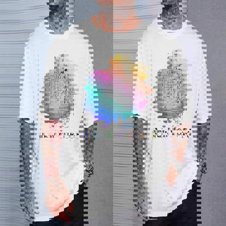 Nyc ニューヨークシティスカイライン 自由の女神 Tシャツ 彼への贈り物