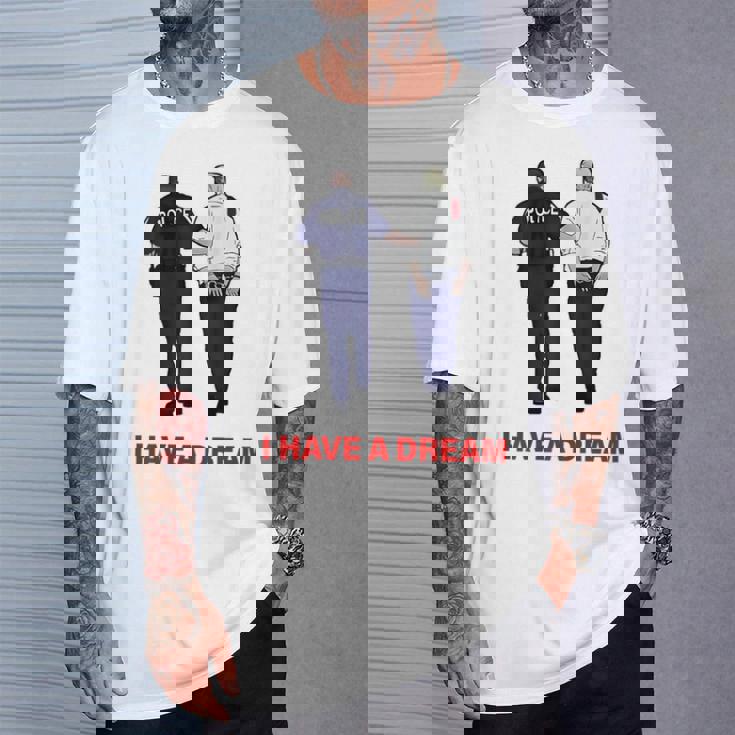 On Back I Have A Dream Trump Police 格言 男性 Tシャツ 彼への贈り物