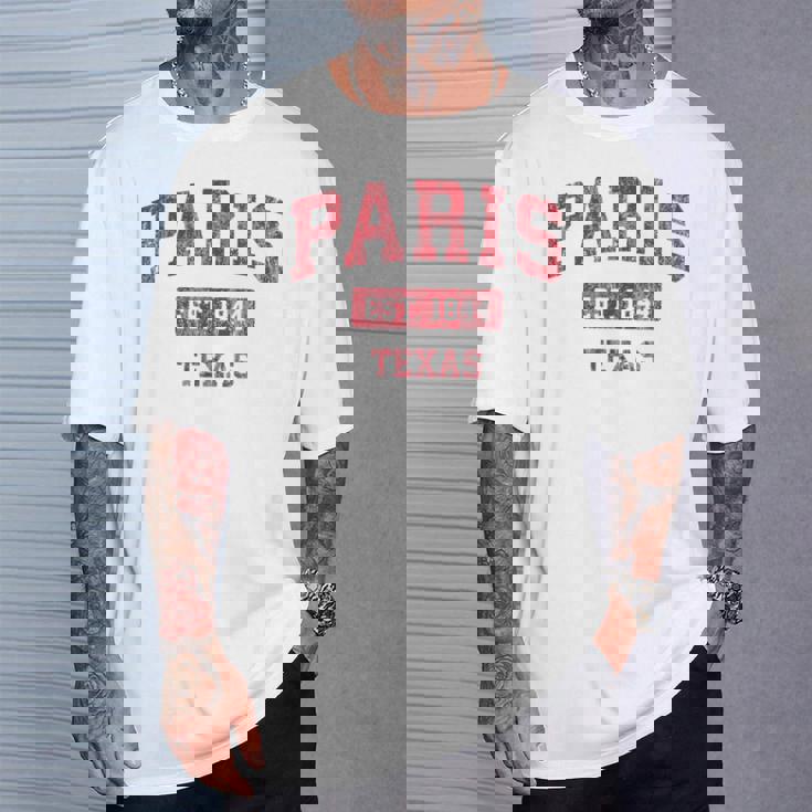 Paris Texas Tx ビンテージスポーツデザイン レッドデザイン Tシャツ 彼への贈り物