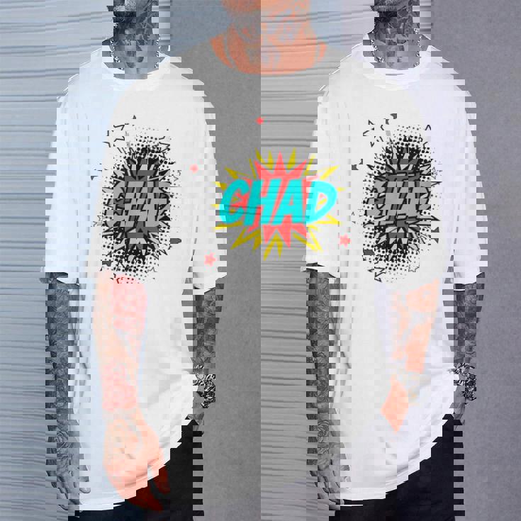 Personalized Name Comic Pop Art Superhero Chad T-Shirt Gifts for Him Personalized Name Comic Pop Art Superhero Chad T-Shirt Gifts for Him