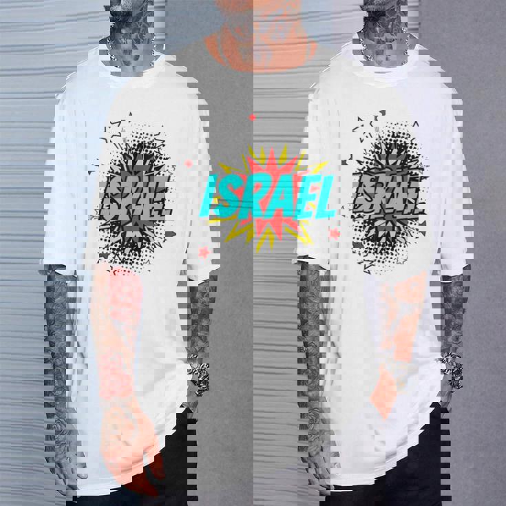 Personalized Name Comic Pop Art Superhero Israel Tank Top T-Shirt Gifts for Him