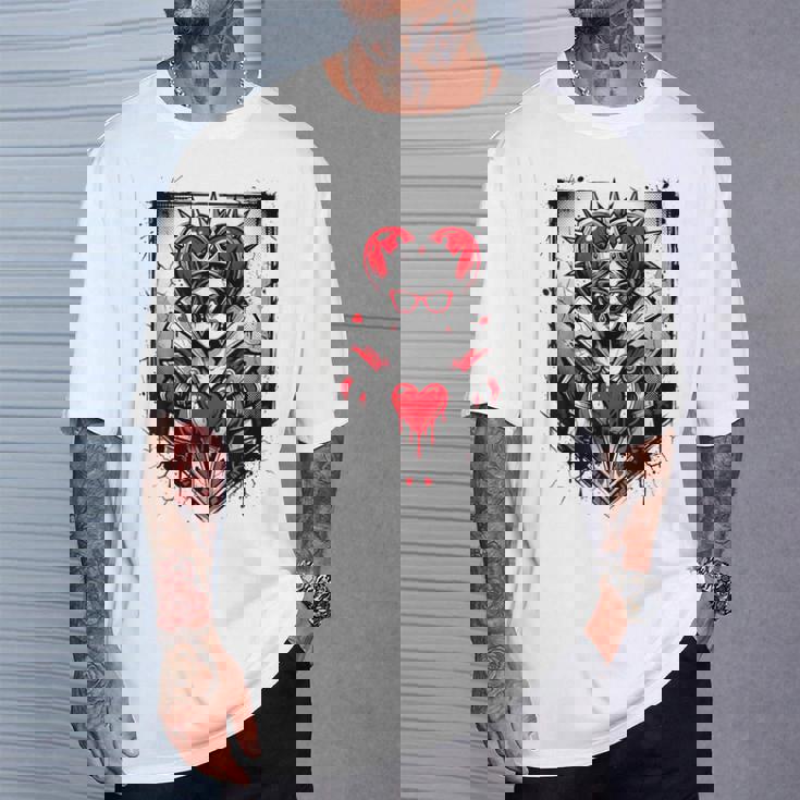 Rojo Reina De Corazones Corona Rebelde Gafas Deol Poker Card Es Camiseta unisex Regalos para él