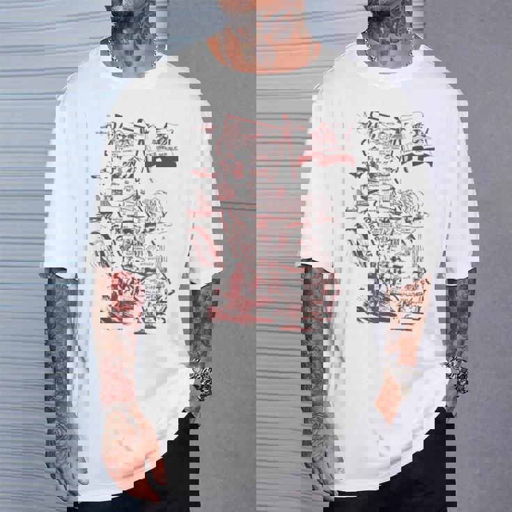 Trendy California Republic Landmarks Map Outlineintage Tシャツ 彼への贈り物