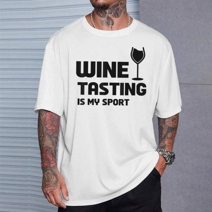 Wine Tasting Is Myport 面白いワインの名言 Tシャツ 彼への贈り物