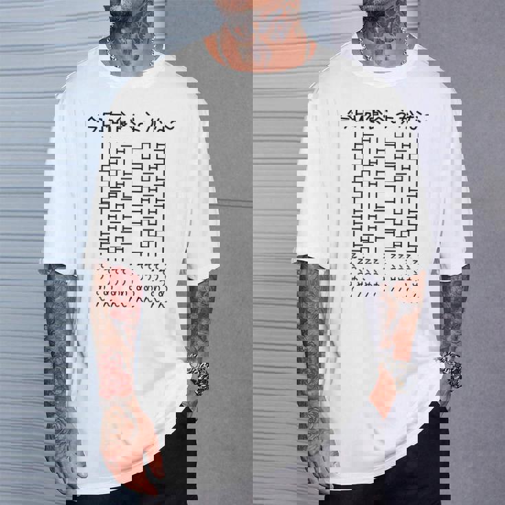 【今日何食べようかな そうめん】あみだくじ 麺 素麺 遊び心 おもしろ 面白い ユーモア ギャグ ネタ ウケ狙い 笑える Tシャツ 彼への贈り物