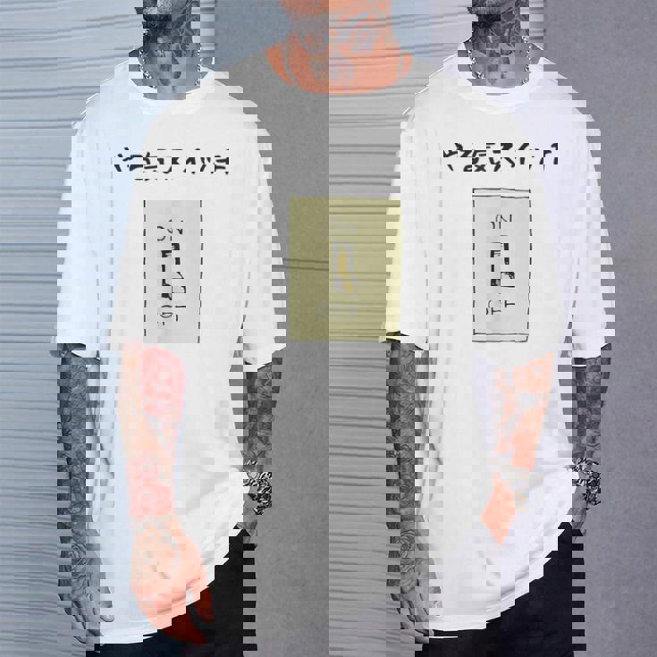 やる気スイッチ Off やる気スイッチ故障中 スイッチ おもしろ 前プリント Tシャツ 彼への贈り物