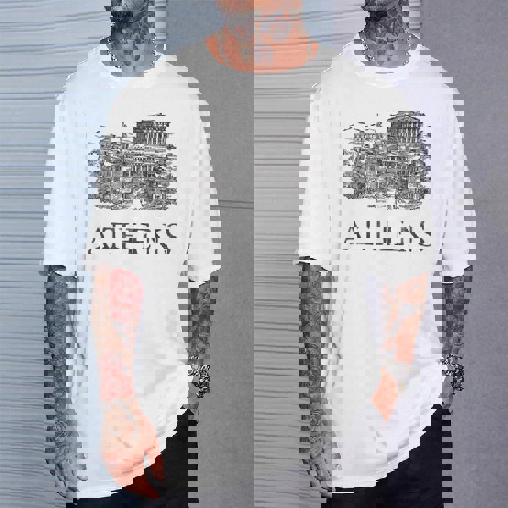 アテネギリシャ-ギリシャのお土産-アテネ Tシャツ 彼への贈り物