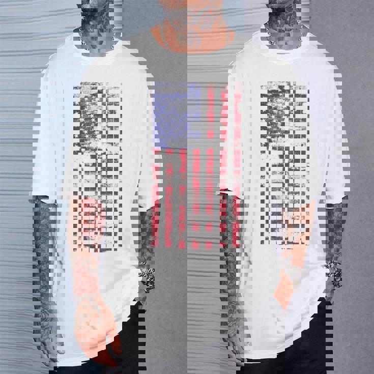 アメリカ国旗 メンズ レディース キッズ アメリカ国旗 愛国的なグランジ Tシャツ 彼への贈り物