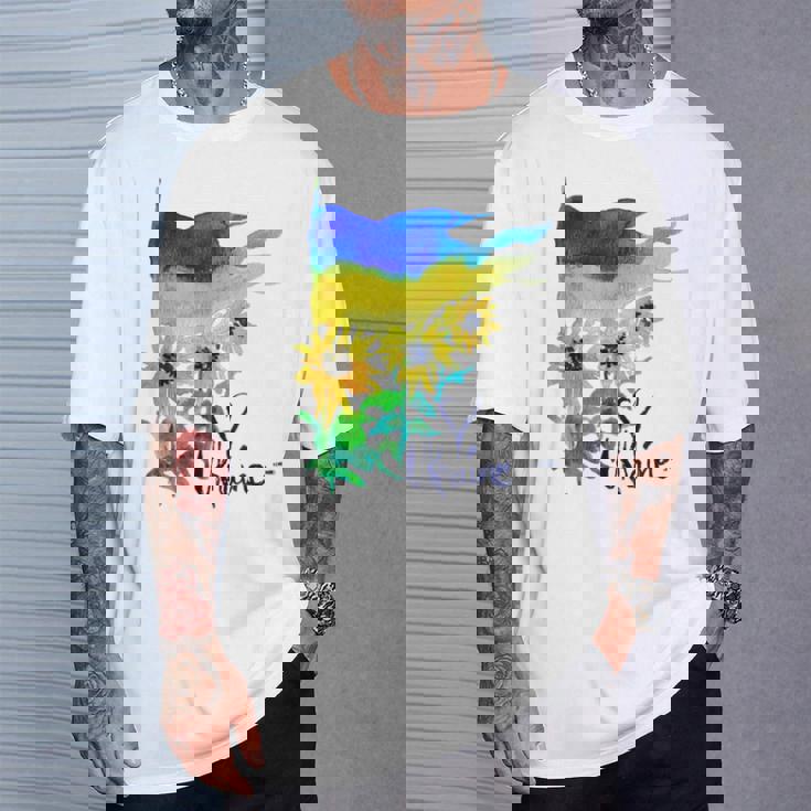 ウクライナ国旗 ひまわりの愛 ウクライナの強い服 Tシャツ 彼への贈り物