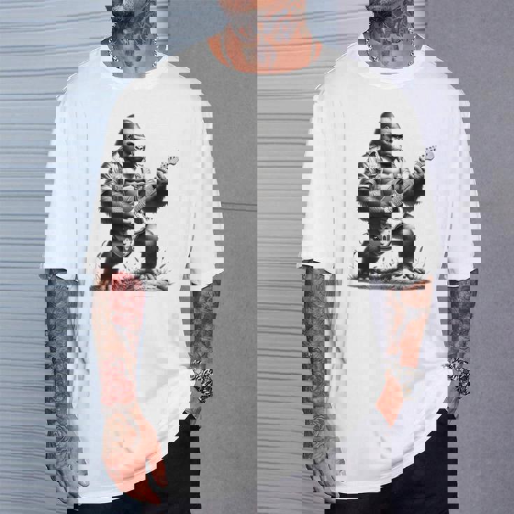 エレキギター ゴリラロックプレーヤー おもしろギフト グラフィック Tシャツ 彼への贈り物