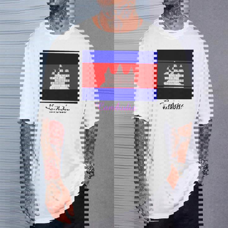 カンボジア カンボジア国旗 お土産 Tシャツ 彼への贈り物