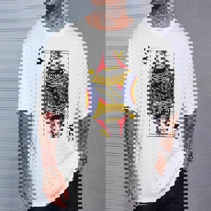 クイーンクラブ ポーカーカード トランプ ブラックジャックカード 長袖tシャツ Tシャツ 彼への贈り物