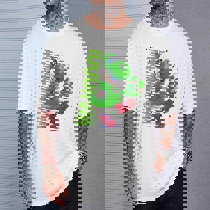 ザ・スーパーマリオギャラクシー・ムービー Action Yoshi Tシャツ 彼への贈り物