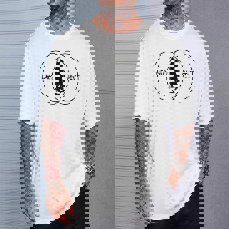 シュレディンガーの猫ベン図 長袖tシャツ Tシャツ 彼への贈り物