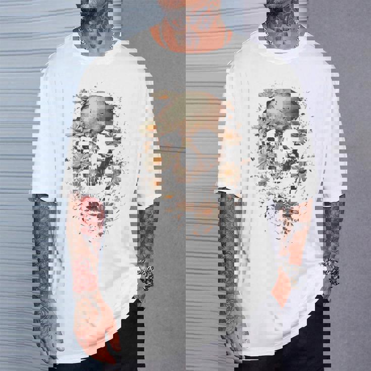 スカルバックプリント。 Tシャツ 彼への贈り物