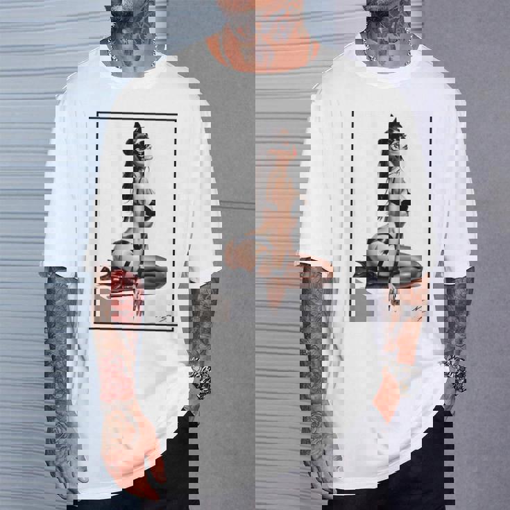 セクシーガールグラフィックtシャツ バッドキティ ピンナップ バックプリント Tシャツ 彼への贈り物