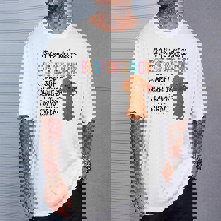 トイプードル最高の犬ママバレンタインデー面白い犬の恋人 長袖tシャツ Tシャツ 彼への贈り物