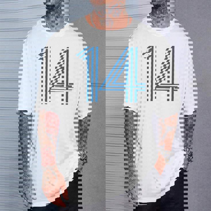 ナンバー14 シャツ レトロユニフォーム ヨーロッパスタイル バックプリントジャージ Tシャツ 彼への贈り物