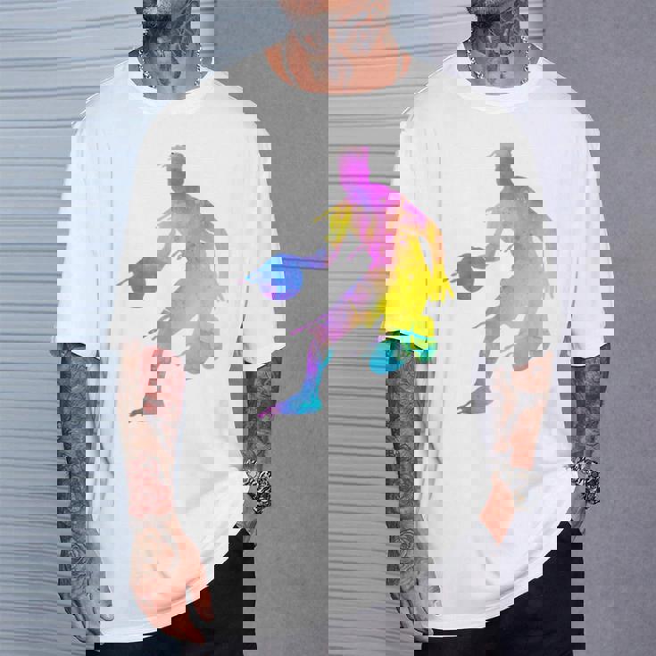 バスケットボール カラフル スプラッター ティーン ガールズ バスケットボール コーチ Tシャツ 彼への贈り物