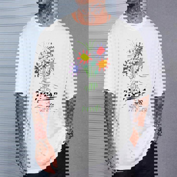 パブロ・ピカソ 平和の花 作品 描画 Papl2192 Tシャツ 彼への贈り物