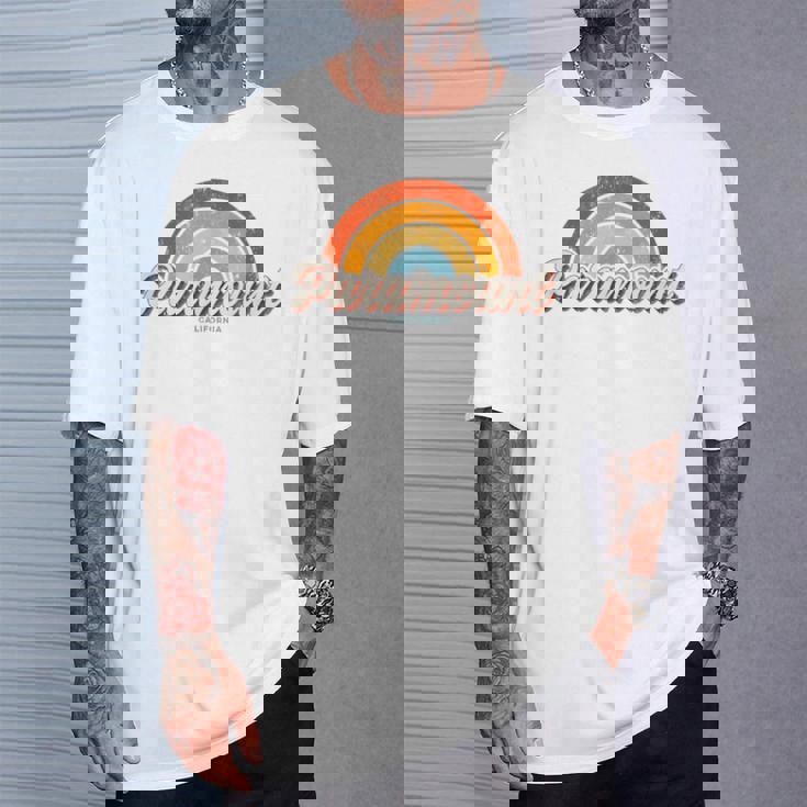 パラマウント カリフォルニア Ca ヴィンテージ レインボー レトロ 70年代 Tシャツ 彼への贈り物